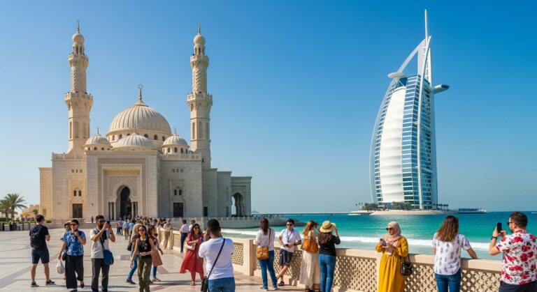 Photo stop at the Jumeirah Mosque and the sail shaped Burj Al Arab